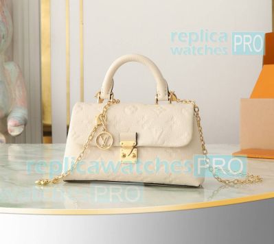 Copy L---V Nano Madeleine Cream Monogram Handbag M12145 